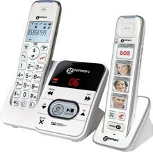 Geemarc PACK Mobility 295 schnurloses Senioren-Telefon Mobilteil Haustelefon Festnetz Anrufbeantworter Foto-Tasten weiß