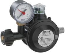 GOK Sicherheitsregler für Gasflaschen Manometer Sichtanzeige 50mbar 1,5kg/h Camping