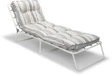 BEST Wörthersee Sonnenliege Campingliege Gartenliege 60x180x38cm weiß grau