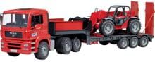 Bruder MAN TGA LKW Tieflader Manitou Teleskoplader Fertigmodell Baufahrzeug Modell