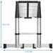 Toolcraft TO-7868814 Teleskopleiter Ausziehleiter 11 Sprossen Standhöhe max. 3,20m EN 131 klappbar Aluminium schwarz silber