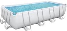 Bestway 56466 Power Steel Frame Pool 549x274x122cm rechteckig Gartenpool Swimming Pool Sandfilteranlage weiß