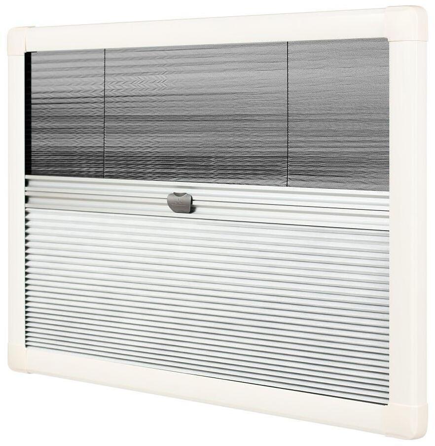 Horrex UCS 2.0 Duo-Plissee Rollo Verdunkelung Insektenschutz 1172x808mm Camping Wohnwagen Reisemobil Caravan creme
