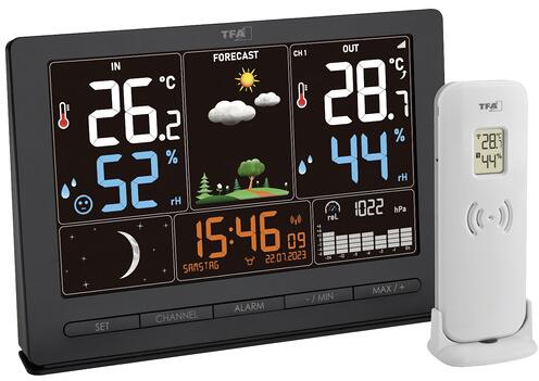 TFA Dostmann 35.1118.01 Season 2 Funk-Wetterstation Vorhersage für 12- 24 Stunden digital schwarz
