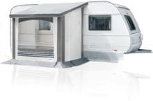 Herzog Zürich DC Vorzelt Wintervorzelt Ganzjahreszelt 240x180cm Camping Wohnwagen Reisemobil grau weiß