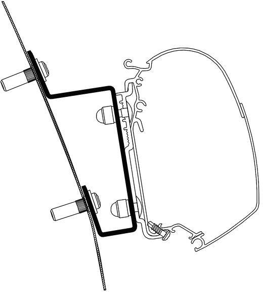 Thule Omnistor 5200 Markisen-Adapter für Ford Transit H3 LHD ab Bj. 2014 Camping Wohnwagen Wohnmobil