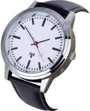 EuroTime 62528 Funk Armbanduhr Herrenuhr 40x11mm Lederarmband Bahnhofsminuterie schwarz