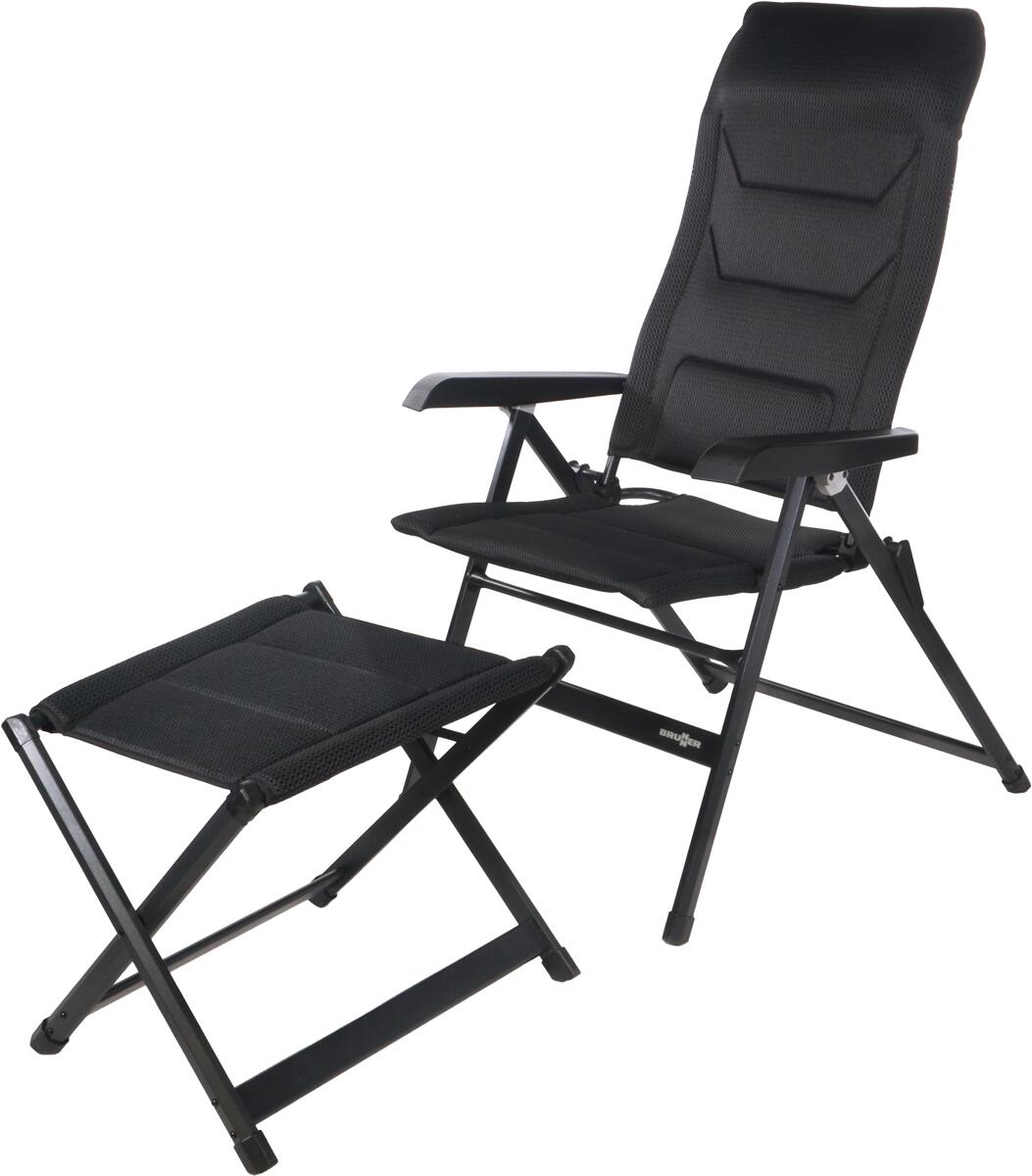 Brunner Rebel Pro Campingstuhl Größe L Beinauflage schwarz Exklusiv Wagner Edition