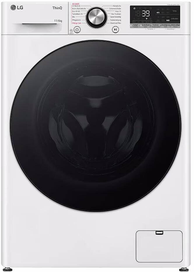 LG W4WR70E6Y Stand-Waschtrockner 11kg Waschen 6kg Trocknen 1400U/min WLAN Kindersicherung Zeitverzögerung weiß