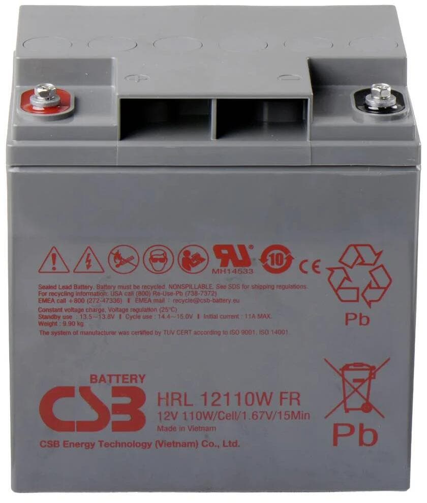CSB Battery HRL12110W-FR Bleiakku Blei-Vlies (AGM) 12V 28Ah 166x175x125mm