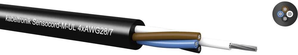 100 Meter Kabeltronik 242030800-100 Sensorleitung Sensorkabel Sensocord 3x0,09mm² schleppkettenfähig schwarz