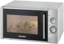 Severin MW 7772 Stand-Mikrowelle 38 Liter 51cm breit 900W Grillfunktion silber