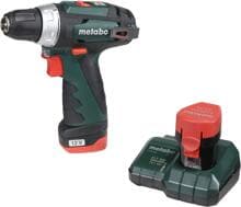 Metabo PowerMaxx BS Basic 600984000 Akku-Bohrschrauber 12V 2.0Ah Li-Ion 2x Akku Ladegerät grün schwarz