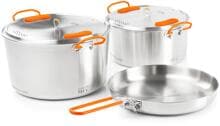 GSI Outdoors Glacier Base Camper Camping-Kochgeschirr Kochtopf Bratpfanne 6-tlg. Edelstahl