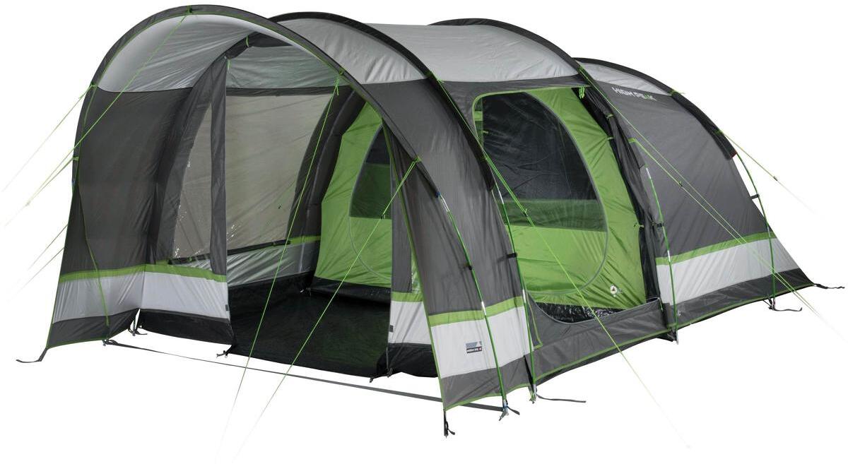 High Peak Brixen 5.0 Tunnelzelt Camping-Zelt Familienzelt 4-Personen 470x300cm Outdoor grau grün