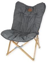 Holiday Travel Lounge Faltsessel Campingsessel Gartenstuhl Klappsessel Terrasse Bambus-Gestell grau
