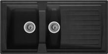 Respekta Boston Mineralite Einbauspüle Küchenspüle 1,5 Becken 100x50cm schwarz
