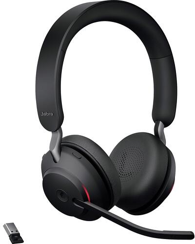 Jabra Evolve2 65 MS Over Ear Headset Telefonkopfhörer Bluetooth USB-C Lautstärkeregelung schnurlos schwarz