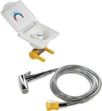 Lilie externer Duschanschluss 12mm Camping Wohnwagen Wohnmobil weiß