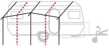Umefa 15015 Vorzelt-Gestänge Zeltgestänge Standard Stahl 22/19mm Camping Wohnwagen