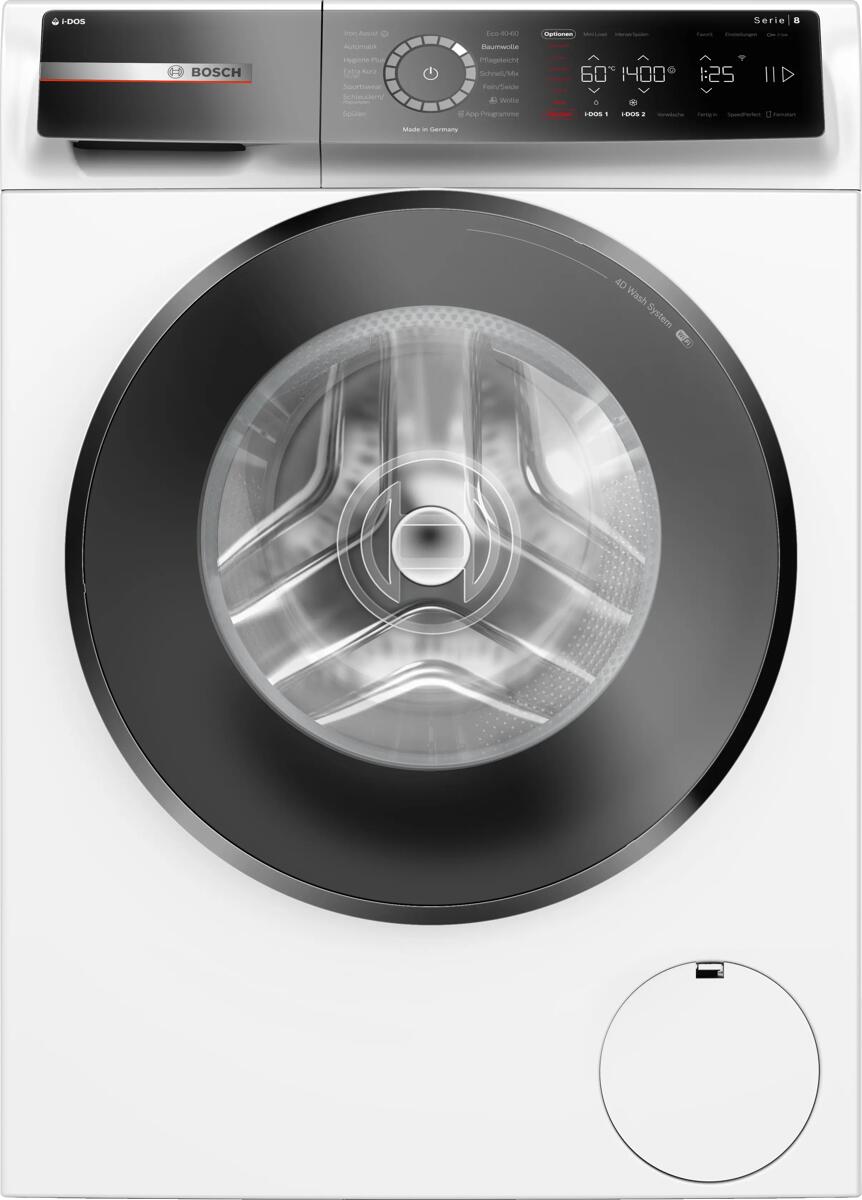 Bosch WGB244A40 Serie 8 Waschmaschine Frontlader 9kg 1400U/min AquaStop i-DOS Nachlegefunktion Innenbeleuchtung Home Connect weiß