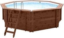 Interline Pro-Line Sumatra Holz-Pool Basic Pool Ø 530x138cm achteckig Innenhülle Einstiegsleiter blau