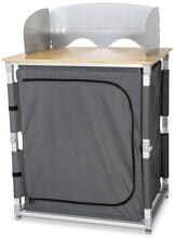 Camp4 Bamboo Quick Mini Campingküche Reiseküche Campingschrank 75x49x82cm grau