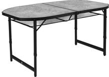Bo-Camp Northgate Campingtisch Klapptisch Koffermodell oval 150x80cm Betonoptik