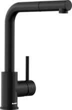 Blanco Mila-S Küchenarmatur Hochdruckarmatur L-Form Höhe 296mm schwarz matt