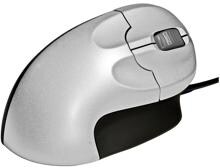 BakkerElkhuizen GripMouse ergonomische Maus optisch 3 Tasten 1200dpi extragroße Tasten USB silber schwarz