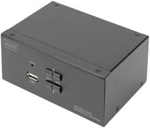 Digitus DS-12862 2 Port KVM-Umschalter Switch Display-Port Tastatur USB 1920x1080 Pixel schwarz