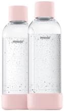 2 Stück Mysoda 2PB10F-LP PET-Flasche Ersatzflasche 1 Liter Bottle pink transparent
