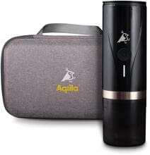 Aqiila tragbare Kaffeemaschine Kaffeezubereiter Camping Outdoor Edelstahl schwarz