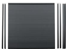 Carbest Rollladentür-Komplettset Rollladenmatte Befestigungsschienen Camping Wohnwagen Wohnmobil schwarz matt