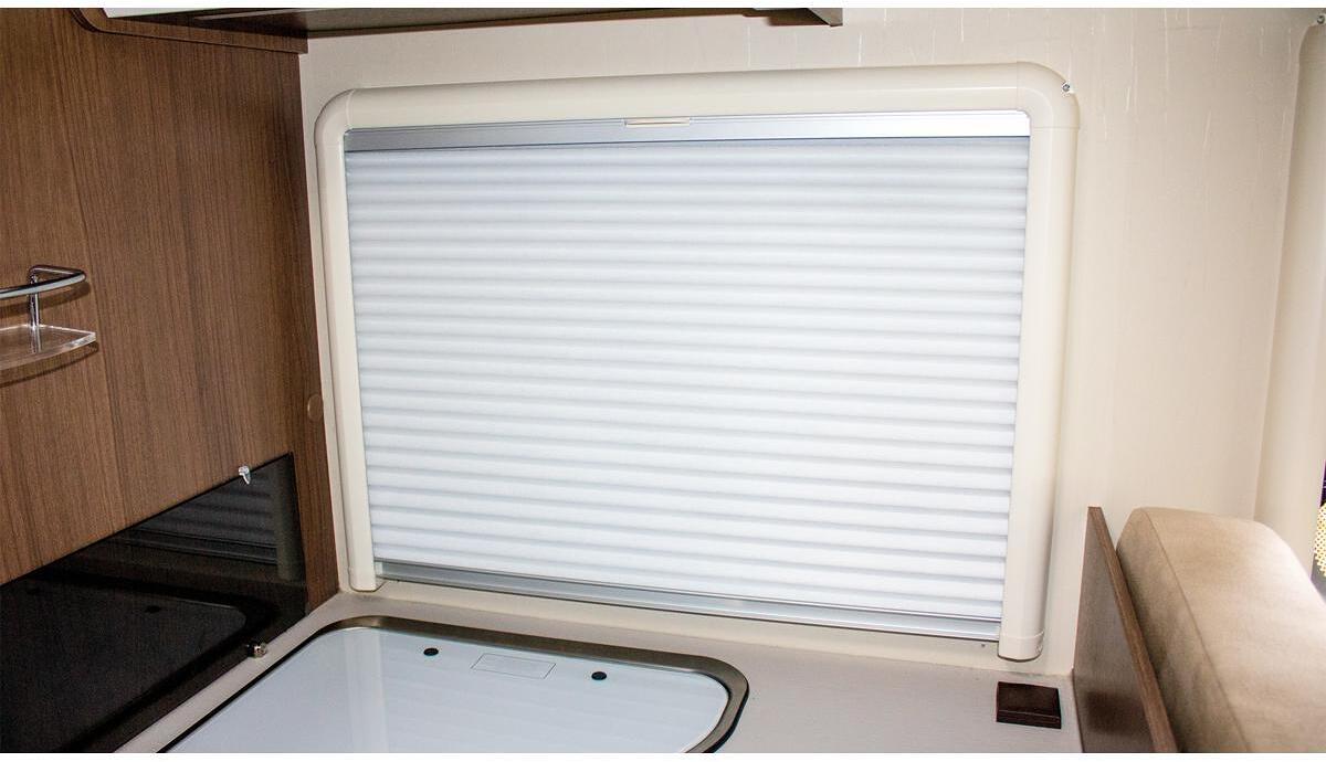 Remis REMIflair IV Duo-Plissee-Rollo Verdunkelung Insektenschutz 1450x700mm Camping Wohnwagen cremeweiß