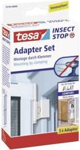 Tesa 55193-00 Alu Comfort Fliegengitter Adapter-Set Klemme Schiene weiß
