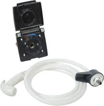 Lilie Serviceklappe mit Dusche Duschanschluss Schlauch Brause 12mm schwarz