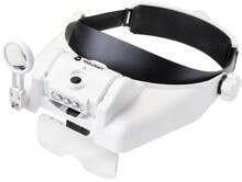 Toolcraft TO-7440588 LED-Kopflicht Beleuchtung Stirnband-Lupe max. 3,5x Linsengröße 100mm weiß