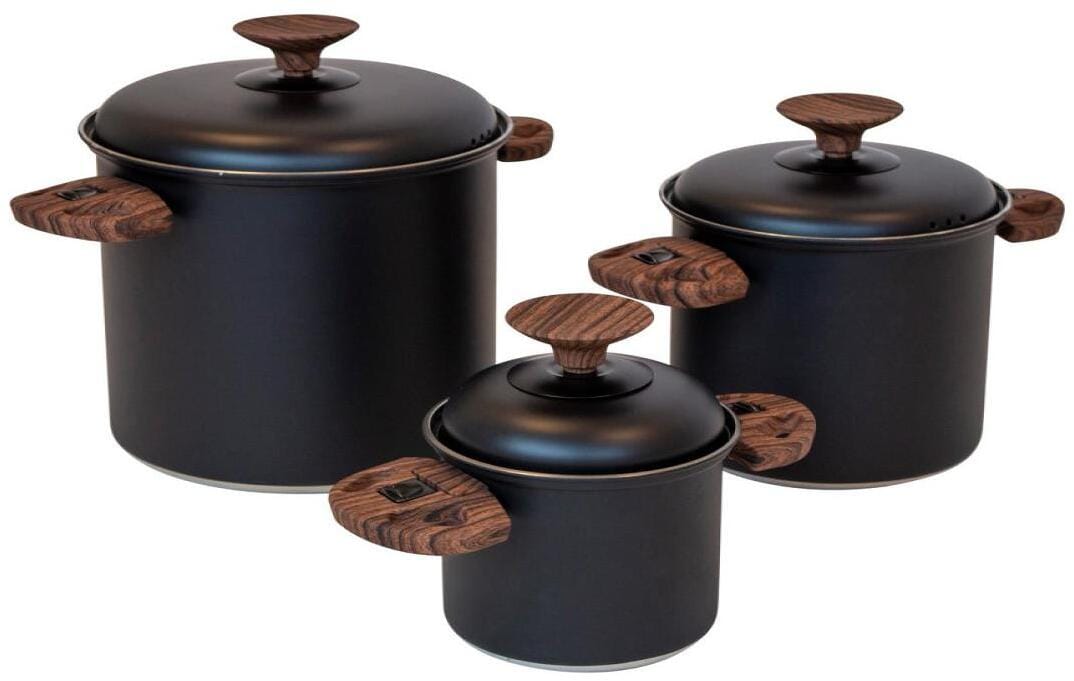 Bo-Camp Hading Topfset Kochset Kochgeschirr 3-teilig Camping Outdoor schwarz