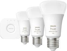 Philips HueWCA Lighting Hue White Color Ambiance E27 Beleuchtungskit Starterset 9W 3-Set weiß