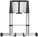 Toolcraft TO-7868814 Teleskopleiter Ausziehleiter 11 Sprossen Standhöhe max. 3,20m EN 131 klappbar Aluminium schwarz silber