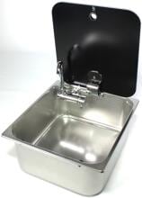 Can LR1760 Spüle Waschbecken Spülbecken mit Wasserhahn Camping Wohnwagen Edelstahl