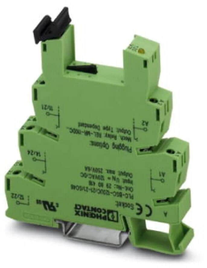 10 Stück Phoenix Contact PLC-BSC-230UC/21-21 Relaissockel Schraubklemme Hutschiene grün