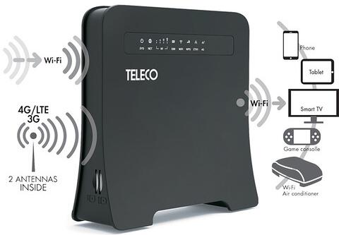 Teleco WLT24EX2 tragbarer Router WLAN Repeater 2 SIM 5G 12-Volt Camping Wohnwagen schwarz