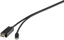 Renkforce RF-4535910 Adapterkabel Anschlusskabel Displaykabel USB-C HDMI 1,8m schwarz