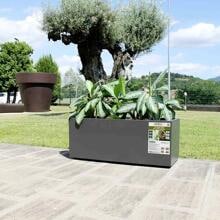 Euro3plast Greener KEBE Pflanzkasten Blumenkasten Pflanzentopf Wasserspeicher 100cm Kunststoff anthrazit
