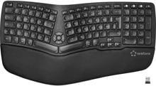 Renkforce RF-WKB-510 Funk Tastatur ergonomisch Bluetooth USB Handballenauflage QWERTZ schwarz