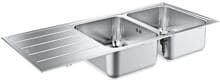 Grohe K500 Edelstahlspüle Küchenspüle Einbauspüle mit Abtropffläche 2 Becken StarLight