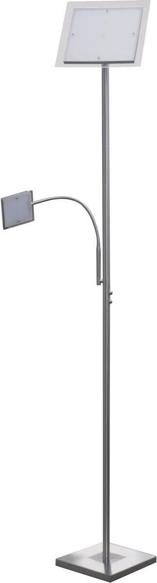 Just Light ans 11710-55 LED-Deckenfluter Stehlampe Leselampe 26W warm-weiß silber