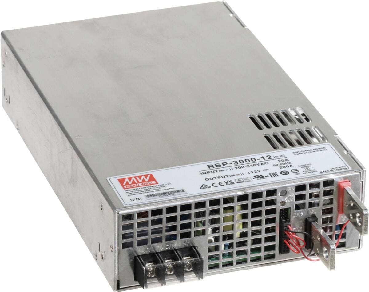 MW Mean Well RSP-3000-12 Schaltnetzteil Netzteil 12V/DC 200A 2400W silber